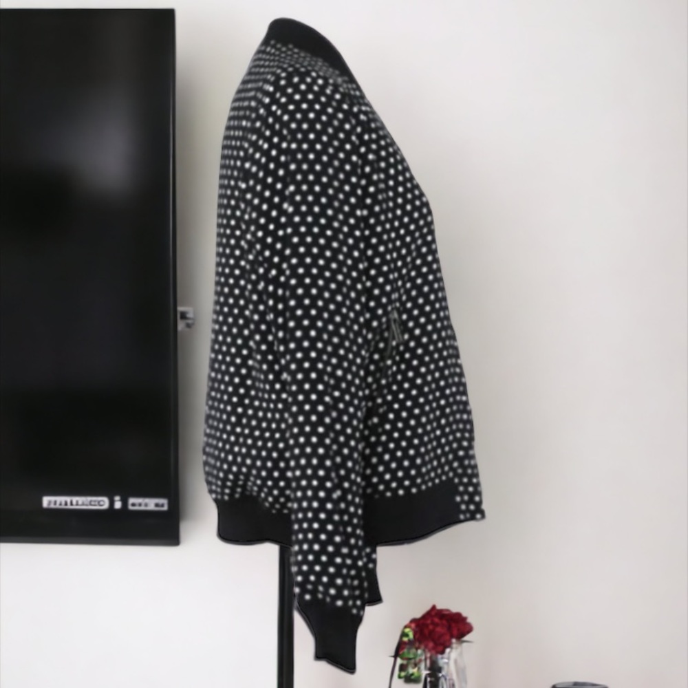 MICHAEL MICHAEL KORS Black White Polka Dot Bomber Jacket - Picture 10 of 16